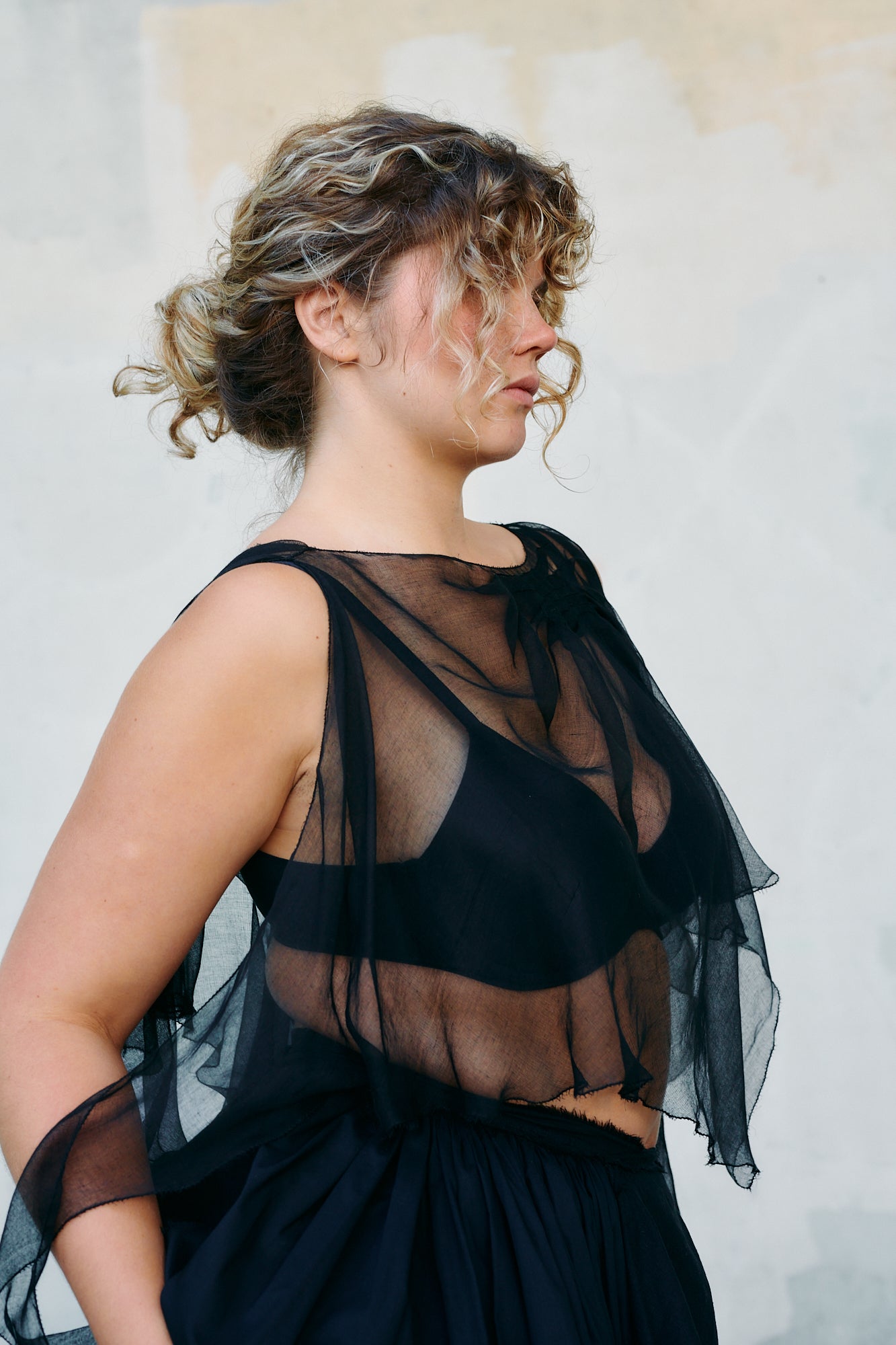 Open-Sided Cotton Gauze Top