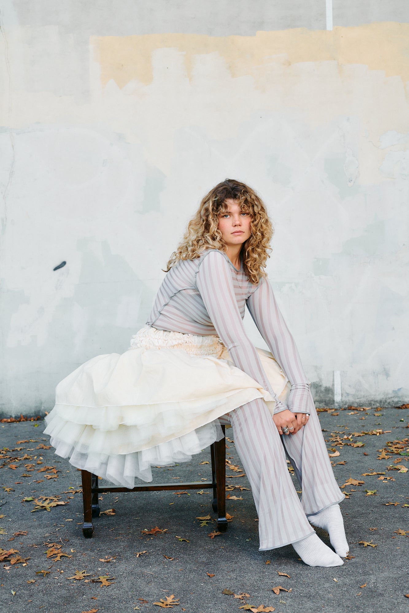 Layered Tulle + Cotton Wax Skirt